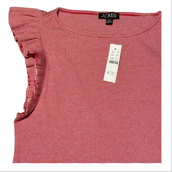 J. Crew Red Ruffle Sleeve Tank Top - Picture 3 of 6